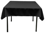 LA Linen Square Polyester Poplin Tablecloth, Black, 52"x52"
