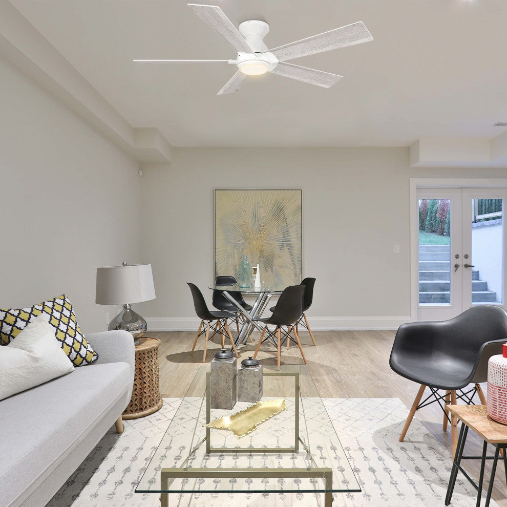 CARRO 52" Indoor Ceiling Fan With Remote and Light Kit for Living Room, White