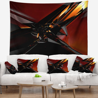 3D Abstract Red Glass Design Abstract Wall Tapestry, 39"x32"