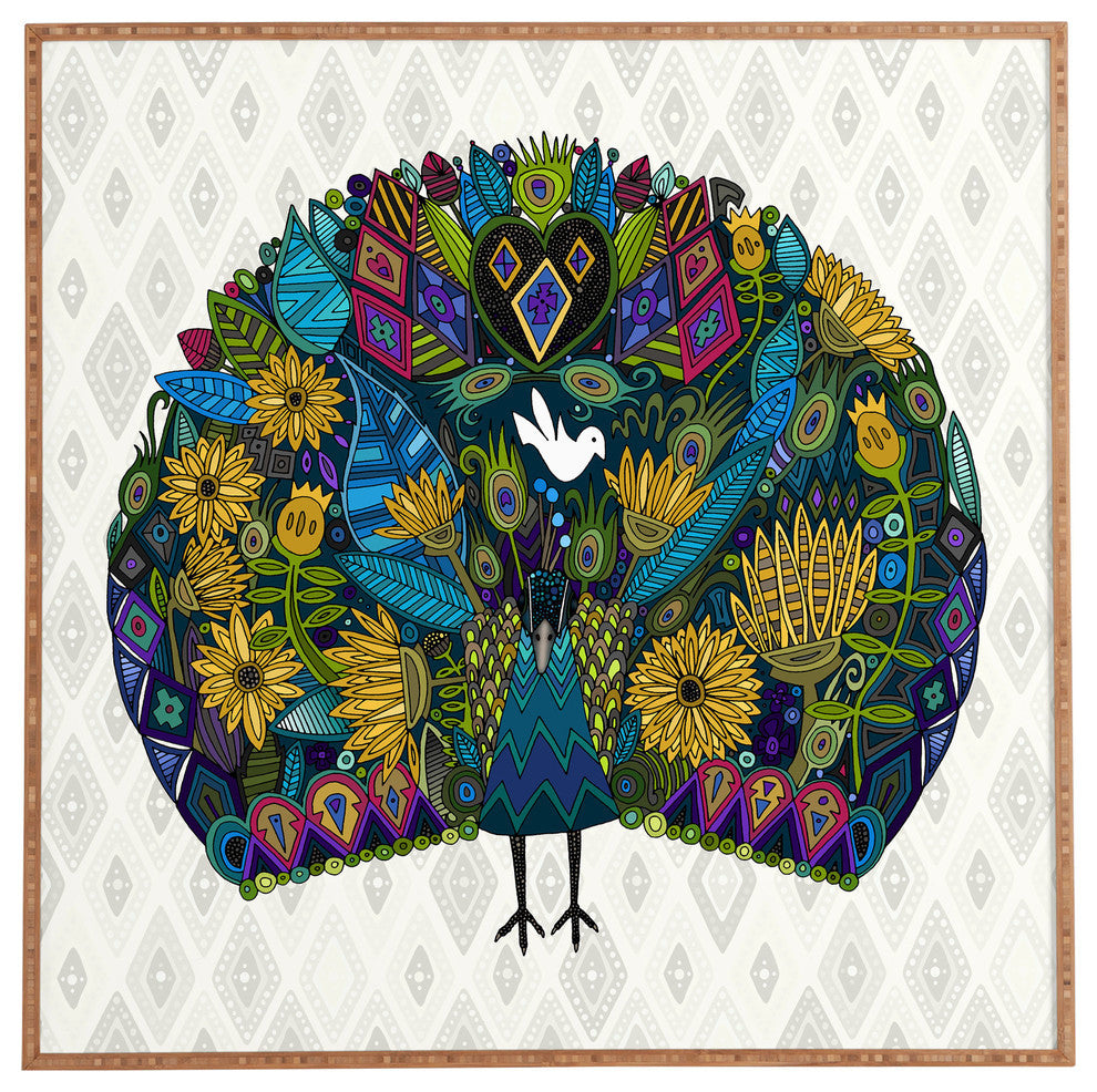 Deny Designs Sharon Turner Peacock Garden Framed Wall Art