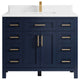 Cambridge 42 Single Sink Bath Vanity in Hale Navy Blue 1.5" White Quartz