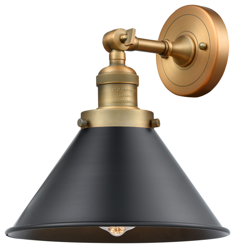 Briarcliff 1 Light Sconce, Brushed Brass, Matte Black