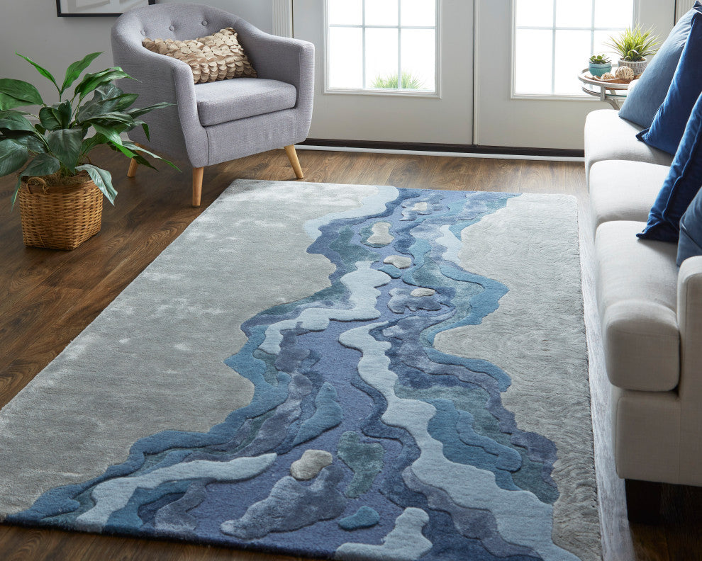 Weave & Wander Arwyn Modern Viscose Rug, 8'x10'
