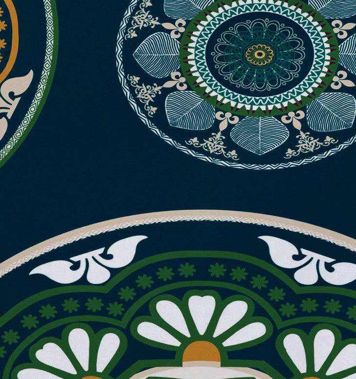 Medallions Geometric Print Placemat, Set of 4, Teal