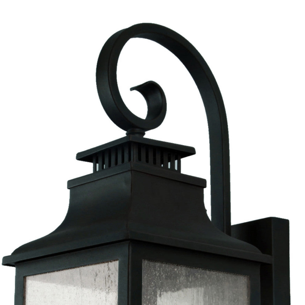 ELW2284BL - Morgan 3 Light Outdoor Wall Mounted Lighting In Rich Black  Finish