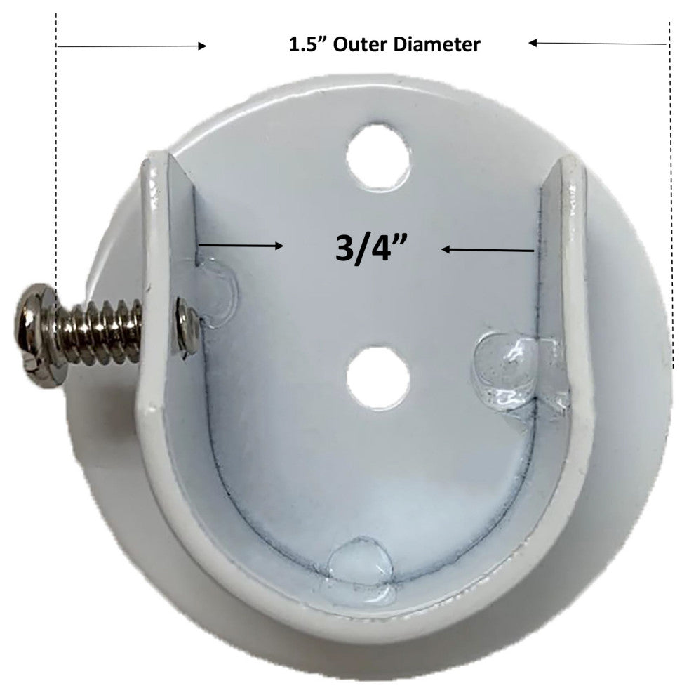 Inside Mount Brackets for 5/8" and 3/4" Rods, Set of 2, Glossy White