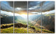 Stunning View of Sunset in Mountains, Landscape Canvas Art, 48"x28", 4 Panels