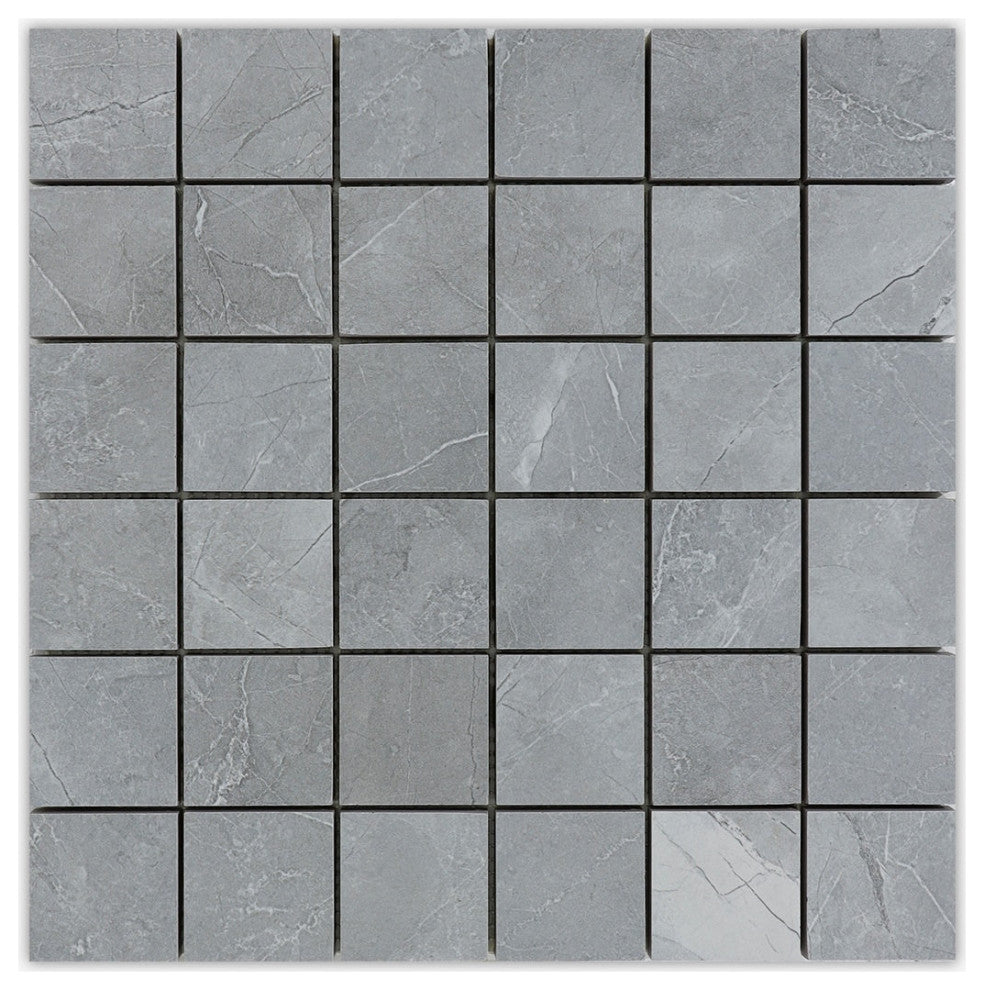 Premium Pulpis Gray Glossy 2x2 Porcelain Mosaic