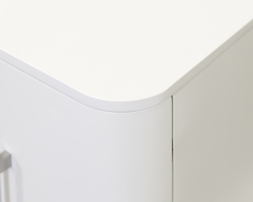 Modern 96" Fireplace Console Entertainment, White