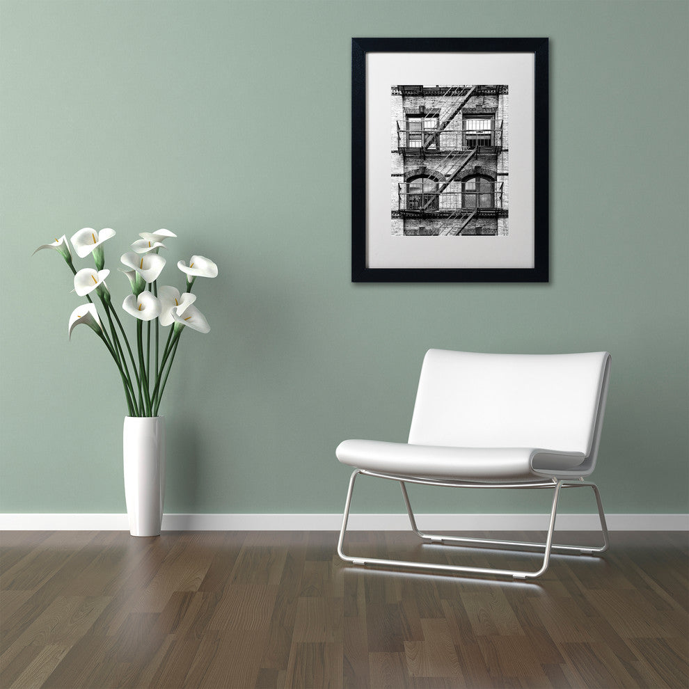 Philippe Hugonnard 'Fire Escape Manhattan', Black Frame, White Mat, 14x11