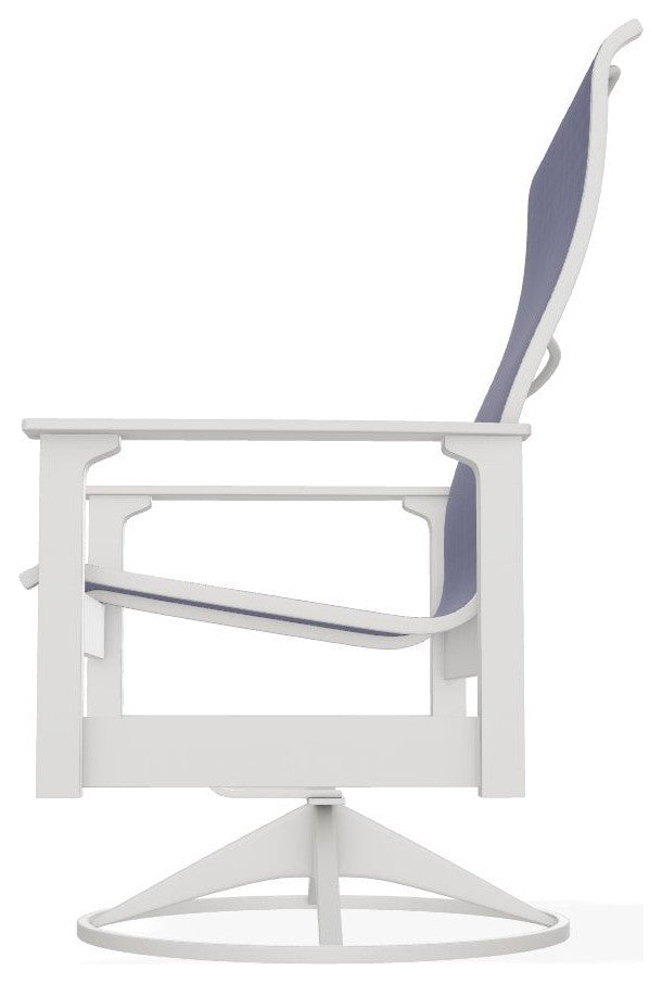 Leeward Sling Outdoor Swivel Rocker, Breeze/Snow