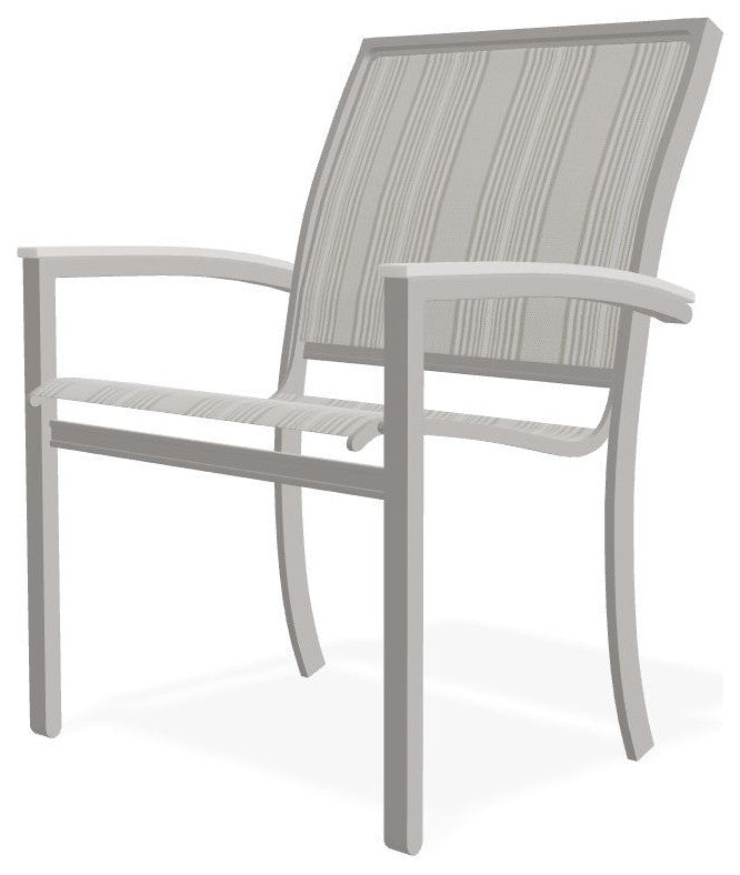 Bazza Sling Stackable Outdoor Dining Chair, Harbor/Warm Gray