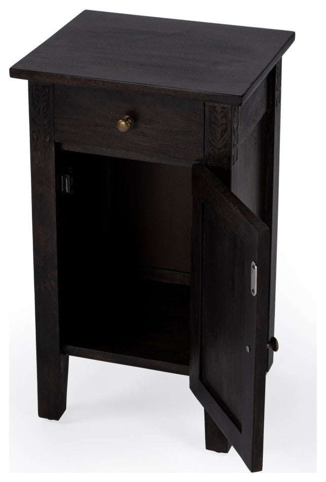 Switra 1-Door 1-Drawer End Table, Dark Brown