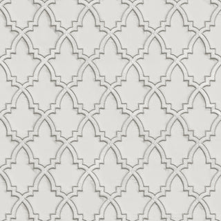 Geometric Textured Wallpaper, Trellis Pattern, Gray Silver Silver Gray, 1 Roll