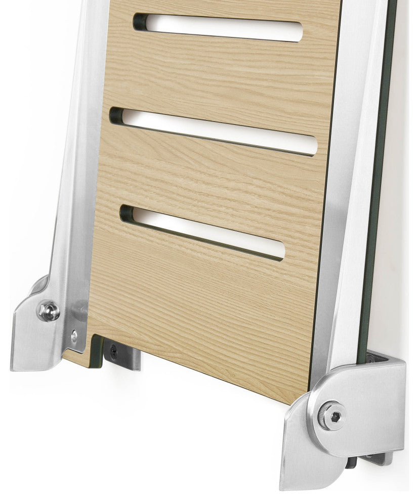 Seachrome SlimLine Folding Wall Mount Shower Seat, Urban Chic, Silver Frame