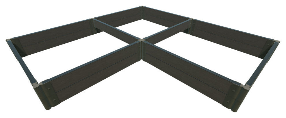 Weathered Wood 'Arrowhead' 8'x8'x11" Straight Corner Raised Garden Bed, 2