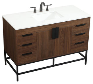 Home Living 22" Modern Walnut-Light Bathroom Vanity