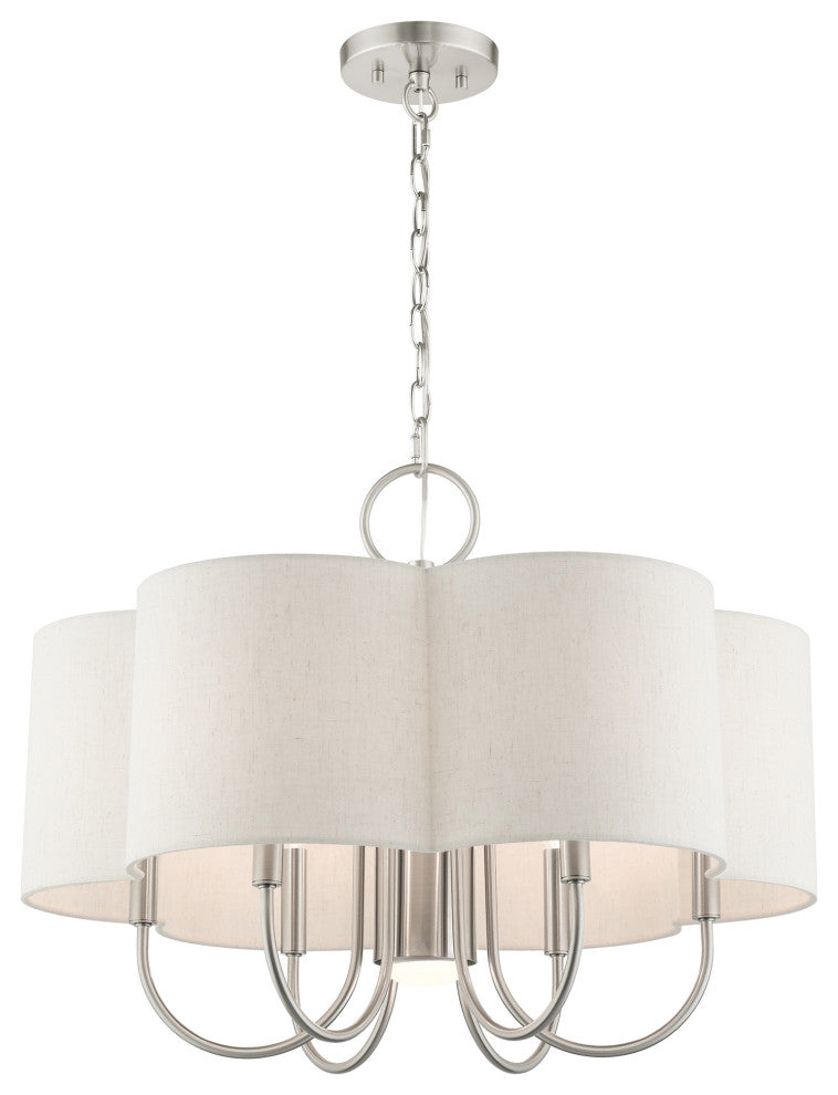 Brushed Nickel French Country, Floral, Transitional, Chandelier