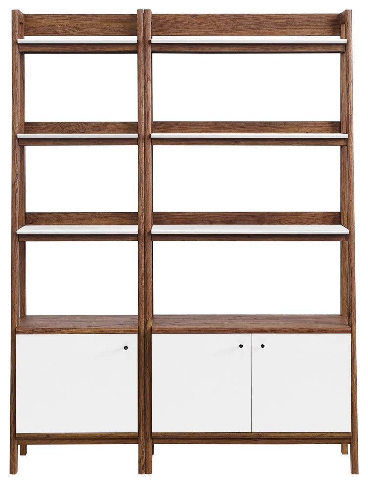 Bixby Wood Bookshelves, Set of 2, Walnut White