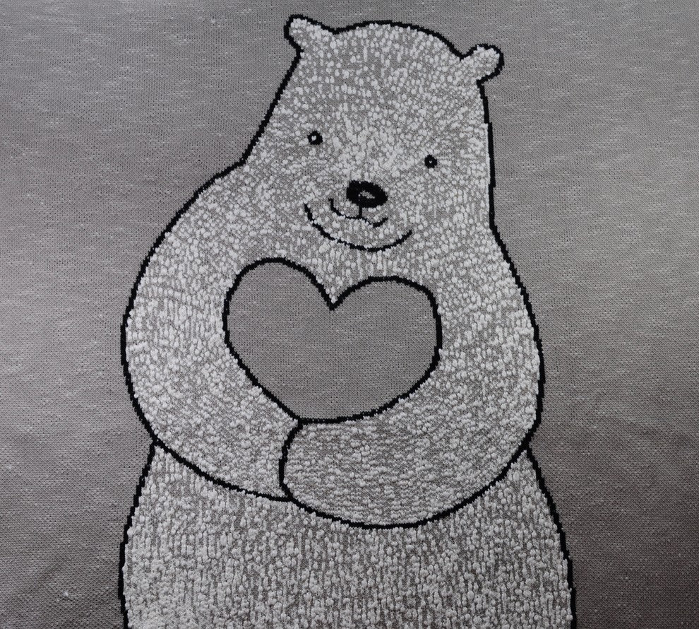 Teddy, Baby Blanket by Pink Lemonade, 100% Cotton, Black, White And Brown