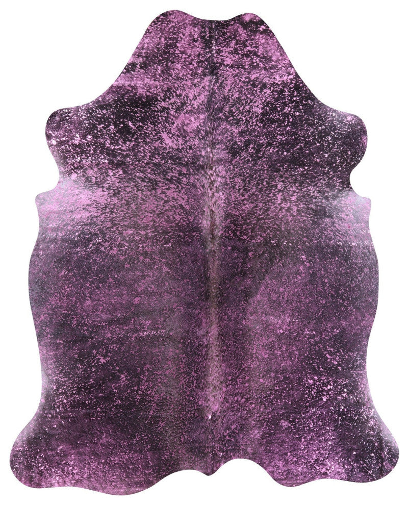 7' 9" X 6' 5" Pink Metallic Cowhide Rug C2156