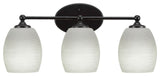 Capri 3-Light Bath Bar, Matte Black/White Linen