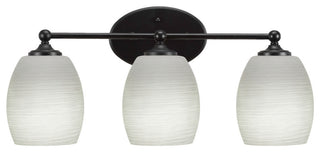 Capri 3-Light Bath Bar, Matte Black/White Linen