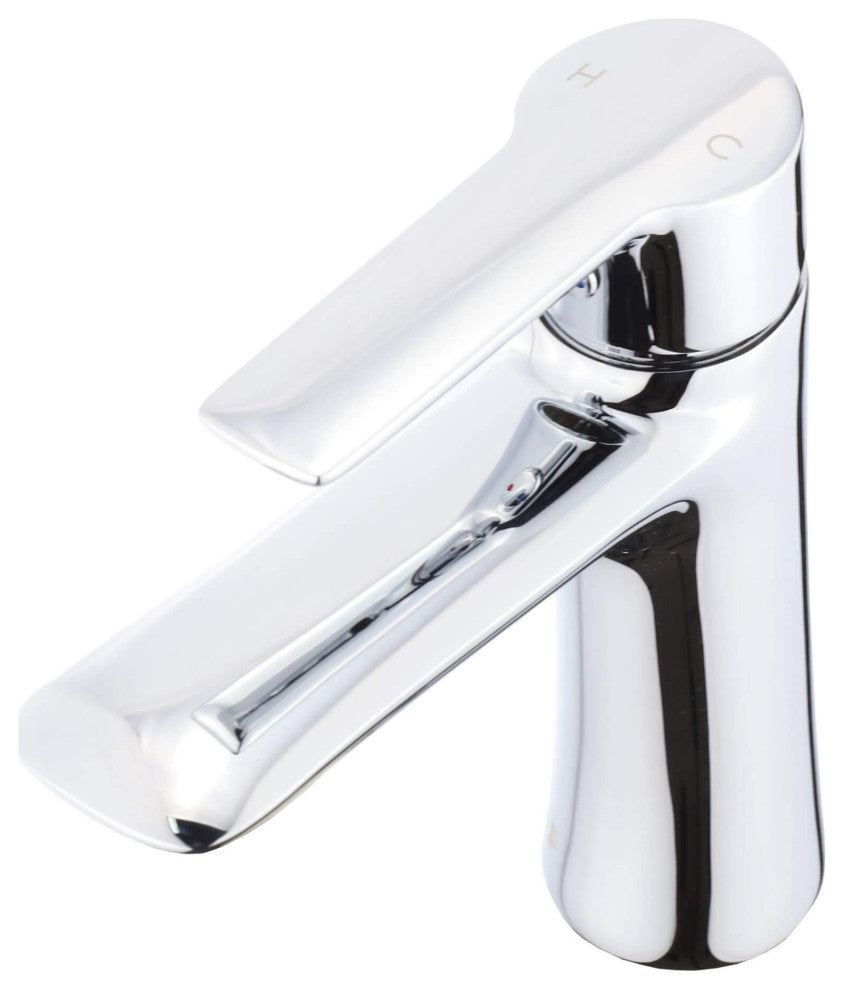 Fine Fixtures Round Single Hole Bathroom Faucet, Polished Chrome