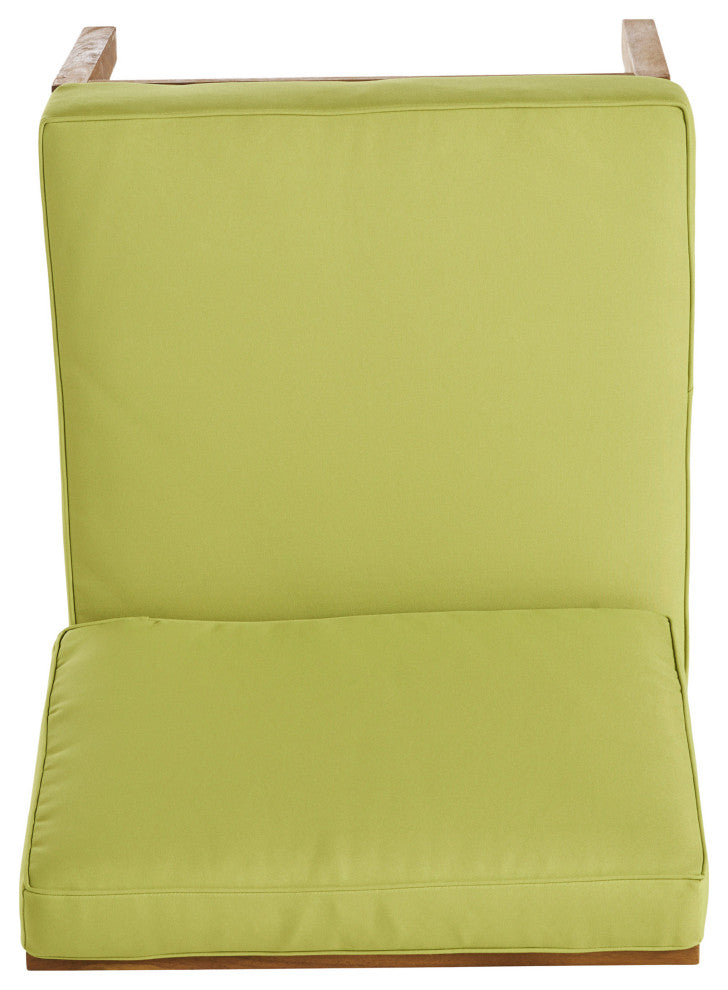GDF Studio Judith Outdoor 9 Seater Sectional Sofa Set With Cushion, Teak/Green