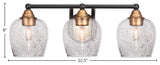 Paramount 3-Light Bath Bar, Matte Black & Brass, 6" Smoke Bubble Glass