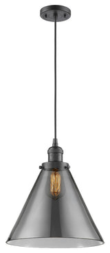 1-Light X-Large Cone 12" Pendant, Oil Rubbed Bronze, Glass: Smoked
