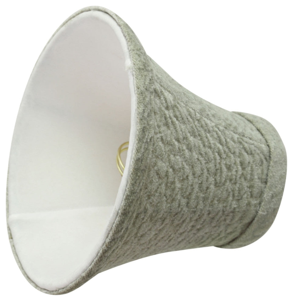 30054-9 Small Bell  Chandelier Clip On Lamp Shade Light Gray 3"x6"x5"