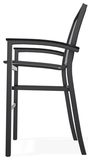 Bazza Sling Bar Height Stackable Outdoor Stool, Fossil/Black