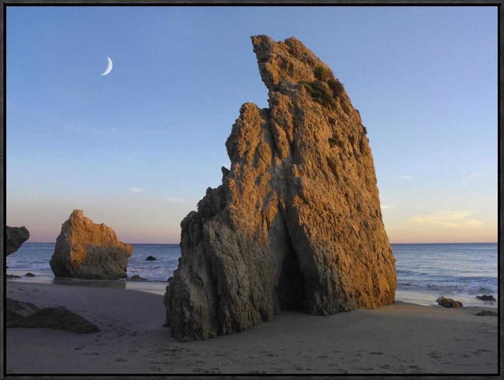 Crescent Moon Over El Matador Beach, Malibu, California, 32"x24"