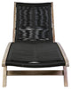 Chateau Outdoor Patio Adjustable Chaise Lounge Chair in Wood and Rope, Charcoal