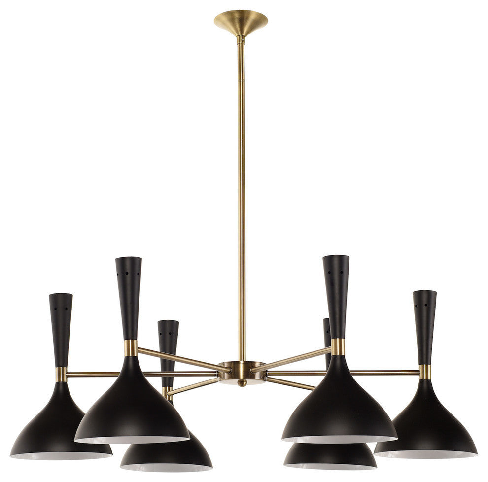 Nella Pendant Light in Black and Brushed Gold