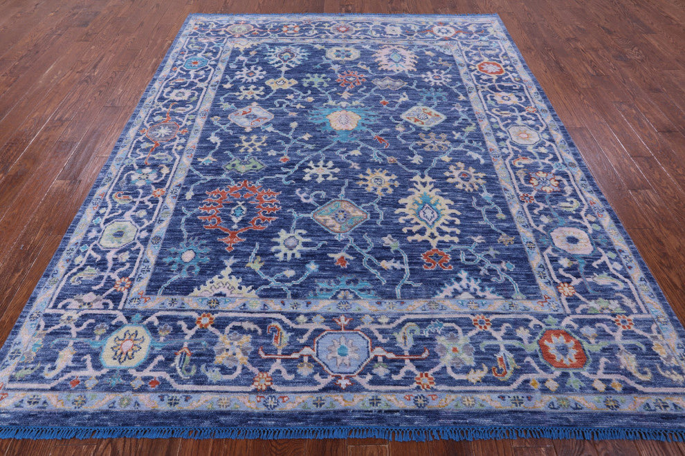 Hand Knotted Turkish Oushak Wool Rug 8' 1" X 9' 9" - Q15622