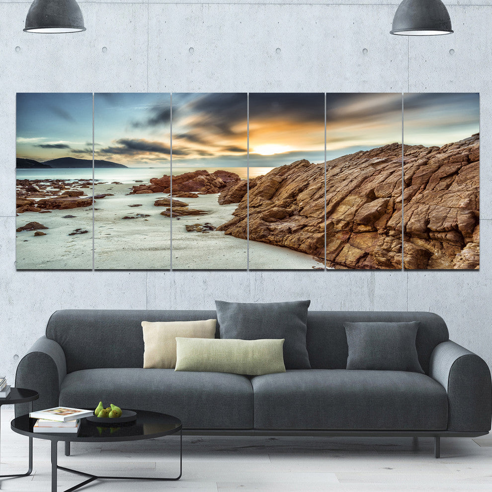 Quang Ninh Province Vietnam, Landscape Canvas Art Print, 70"x28", 6 Panels