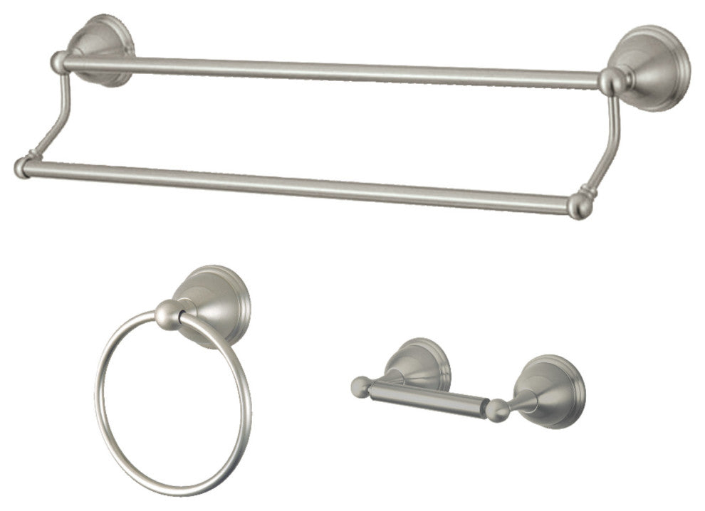 Kingston Brass 3-Piece Bathroom Accessory Set, Brushed Nickel