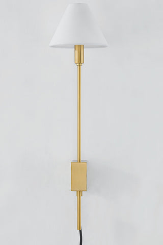 Teaneck 24" High Aged Brass Plug-In Wall Sconce