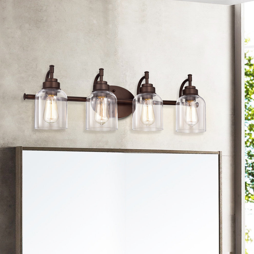 CHLOE Lighting ADAIR Transitional 4-Light Oil Rubbed Bronze Bath Fixture