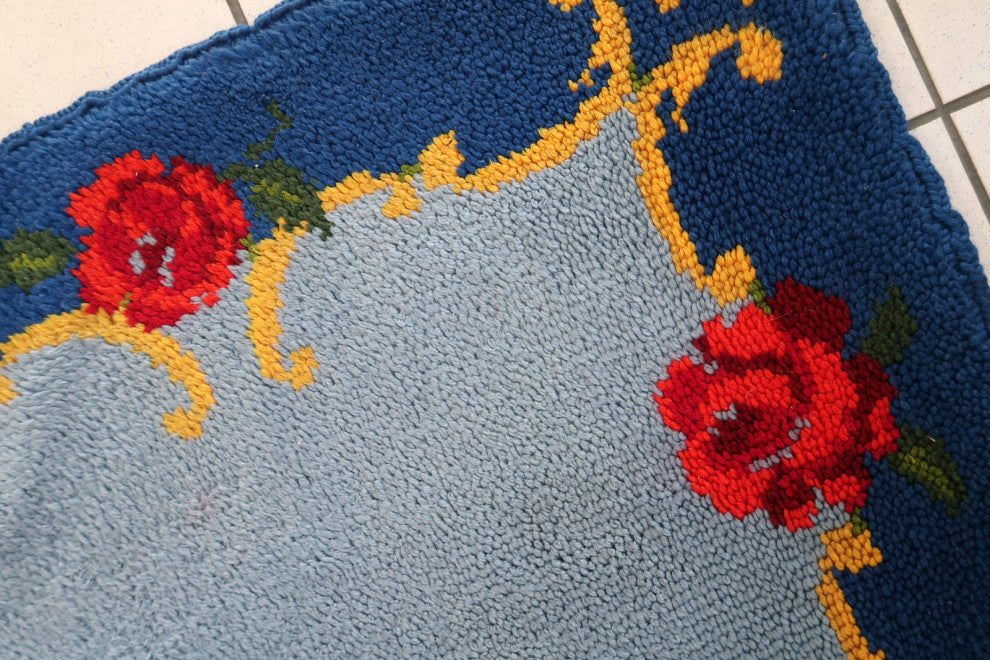 Vintage French Savonnerie Rug 2.5'x5', 76cmx155cm 1960s
