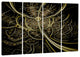 "Gold Metallic Fabric Pattern" Digital Canvas Print, 4 Panels, 48"x28"