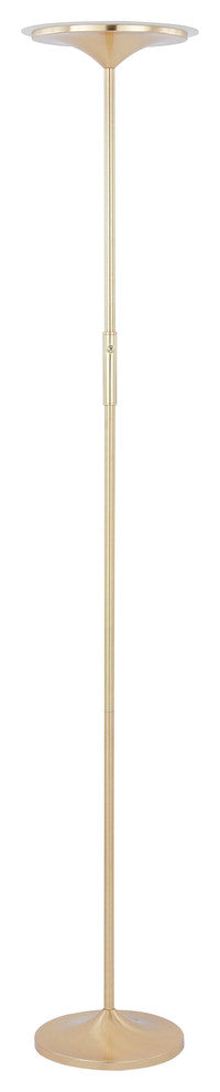 Leipzig LED Torchiere, Satin Brass