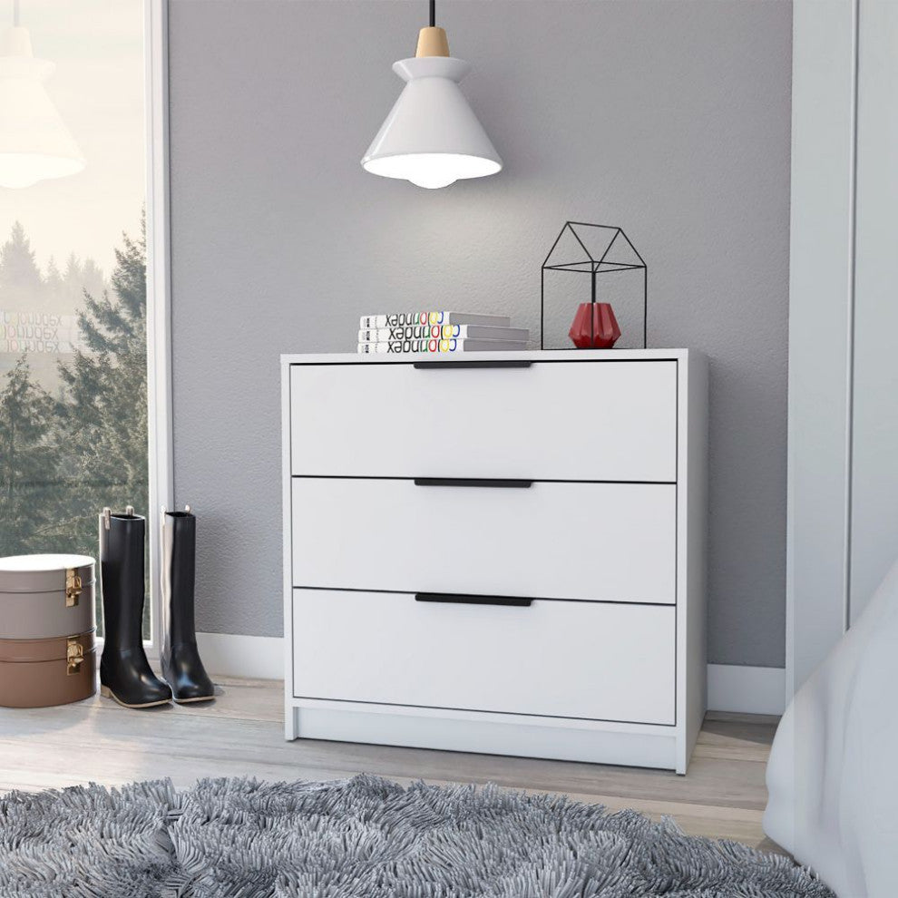 Egeo 3 Drawers Dresser, White