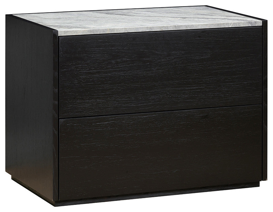 Liguria Night Stand 2 Drawers, Black