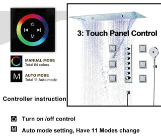 Musical Shower System With Hand Shower, Style E, Remote Control Light