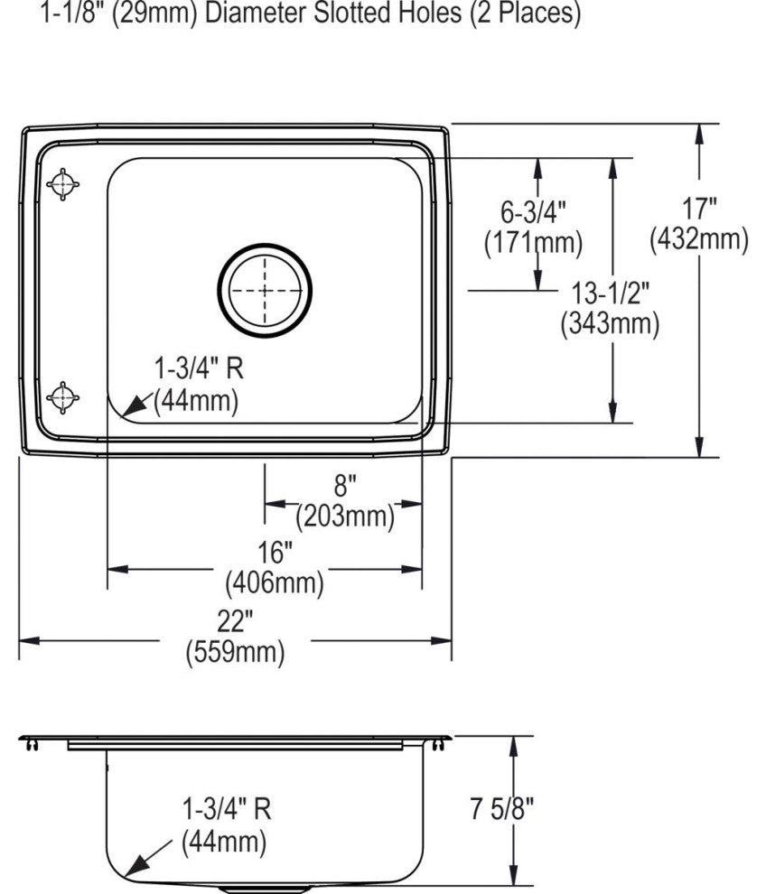 DRKR2217LC Lustertone Classic Stainless Steel 22" x 17" Classroom Sink Kit