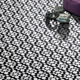 8"x8" Affos Handmade Cement Tile, White,Black, Set of 12