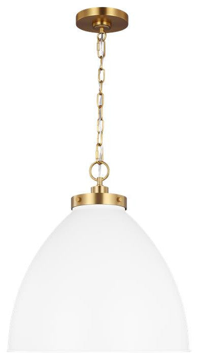 Generation Lighting, CP1301MWTBBS, Large Dome Pendant, Matte White